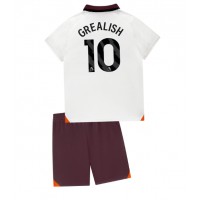 Billiga Manchester City Jack Grealish #10 Barnkläder Borta fotbollskläder till baby 2023-24 Kortärmad (+ Korta byxor)